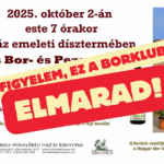 2025. október 2-án a Borklub elmarad!