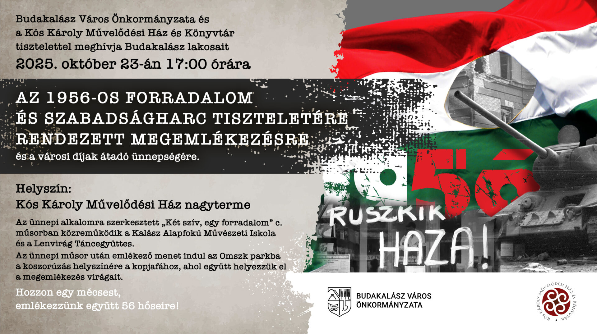 Az 1956-os Forradalom és Szabadságharc tiszteletére rendezett megemlékezés