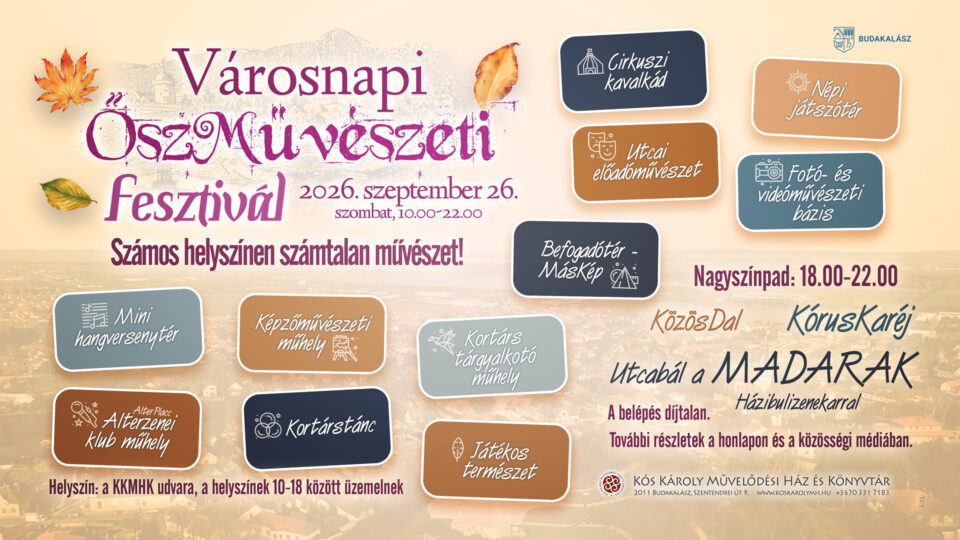 Szombaton városnapi ŐszMűvészeti Fesztivál